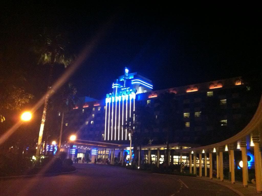 disney's hollywood hotel at night