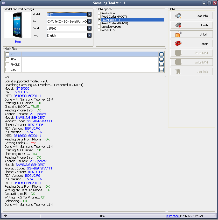 Here is my log!! make sure the Samsung Captivate i897 is Rooted! and have the correct drivers!