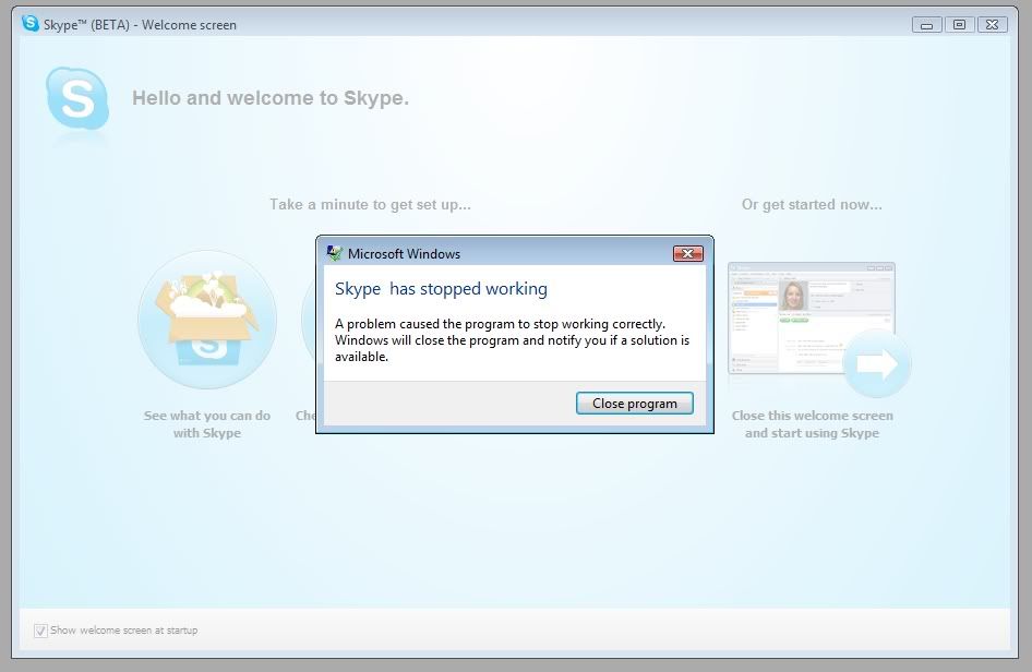 Vista (32) "Skype has stopped working" on login - Skype Community