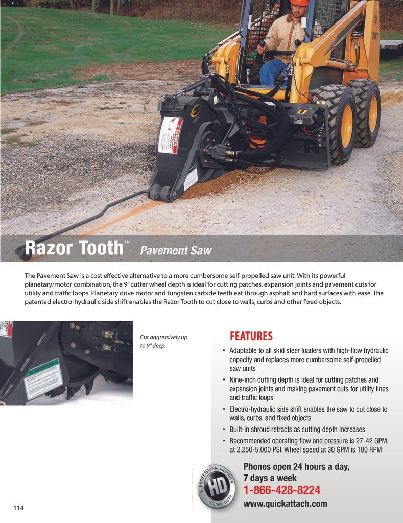 Skid Steer Pavement Saw Road Cutter Attachment for Bobcat CAT Gehl ASV JCB Case eBay