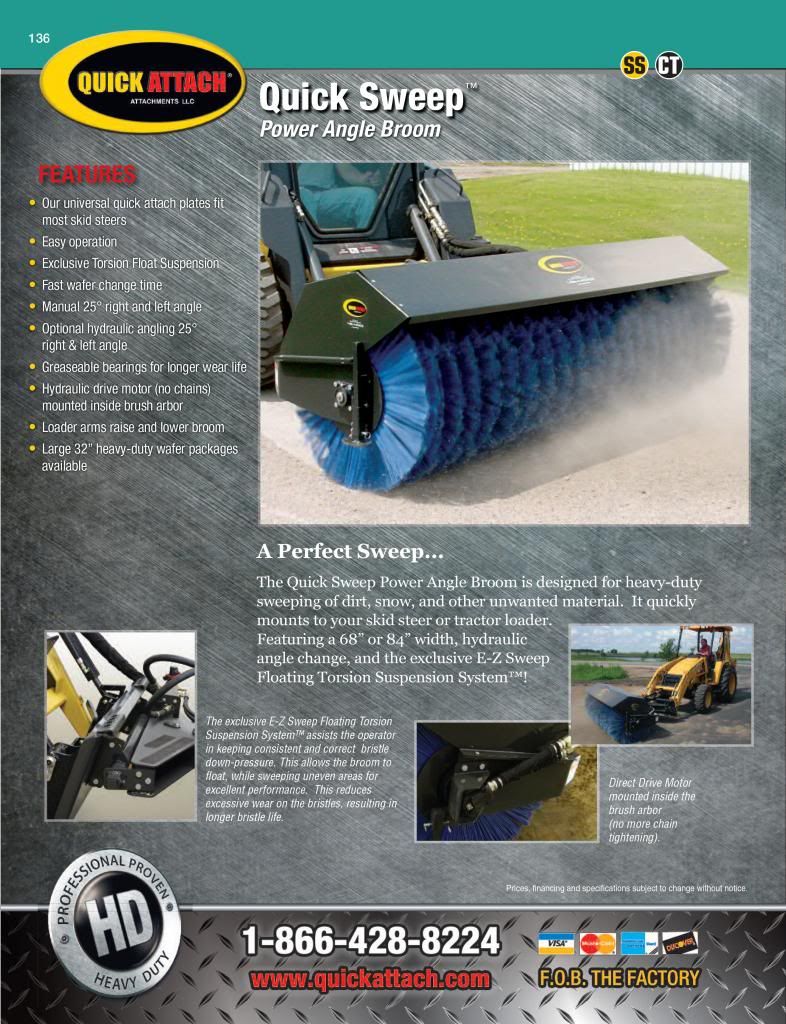 Skid Steer Sweeper Broom Attachment for Bobcat CAT John Deere Gehl Case