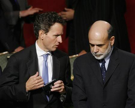 Timothy Geithner and Ben Bernanke Pictures, Images and Photos