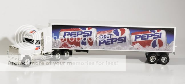 This Ertl Diecast Truck is a Pepsi International Tractor Trailor. It