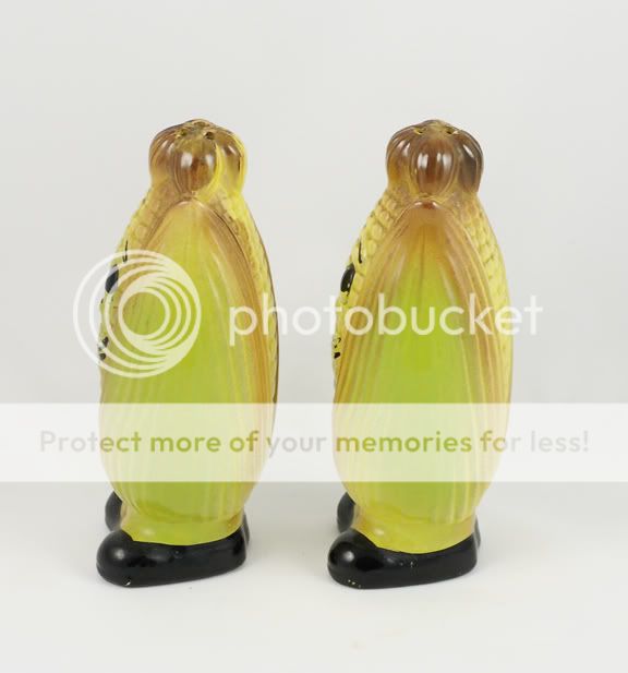   Anthropomorphic Figural Corn Ears Pair of Salt & Pepper Shakers